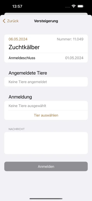 Screenshot der Rind OÖ App für iOS und Android
