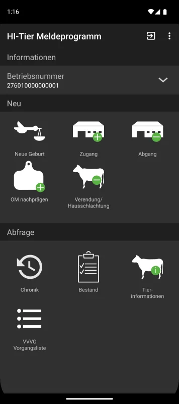 HI-Tier Meldeprogramm